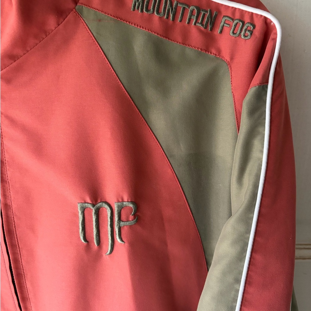 Mountain Fog MP Pink Olive Colorblock Windbreaker Jacket Zip Up Retro Medium